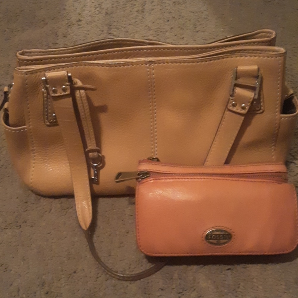 Fossil shoulder bag and wallet set